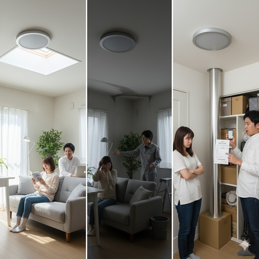 スカイライトチューブで後悔する前の確認事項